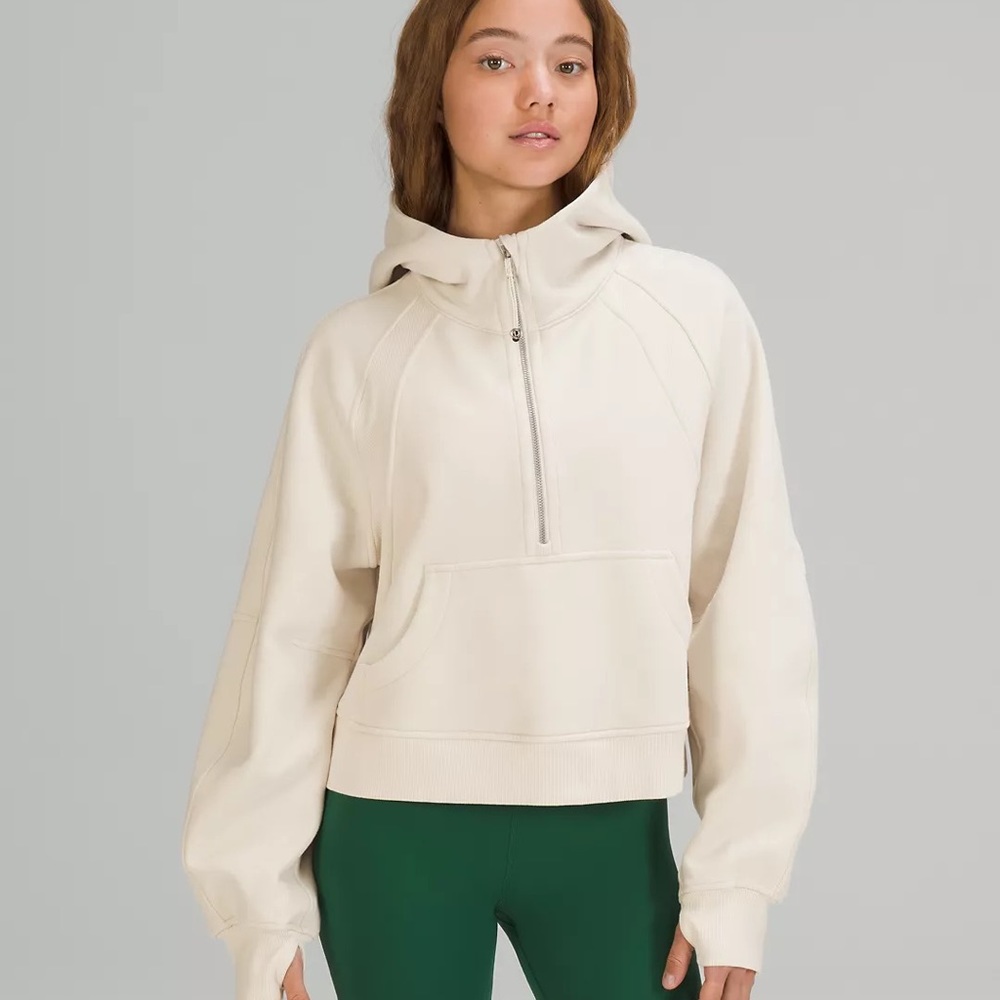 Scuba oversized zip hoodie White Opal EUC